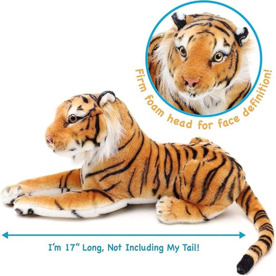 Flecha el Tigre - Peluche de animal de 17 pulgadas (la medida de la cola no está incluida) - De Tiger Tale Toys