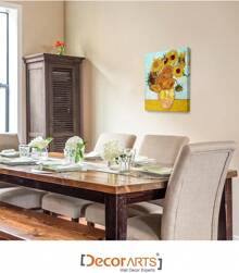 1pc Twelve Sunflowers, Vincent Van Gogh Art Reproduction Canvas Print Wall Art For Home Decor, Perfect For Your Home, Living Room, Bedroom, Kitchen, Apartment, Office, Hotel, Restaurant, Office, Bathroom, Bar, Etc. Framed And Ready To Hang