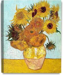 1pc Twelve Sunflowers, Vincent Van Gogh Art Reproduction Canvas Print Wall Art For Home Decor, Perfect For Your Home, Living Room, Bedroom, Kitchen, Apartment, Office, Hotel, Restaurant, Office, Bathroom, Bar, Etc. Framed And Ready To Hang