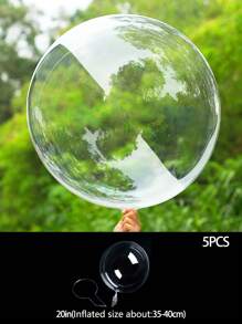 5 个 12 英寸 18 英寸 20 英寸 24 英寸 30 英寸透明泡泡氦气球，适用于婚礼、生日、情人节派对装饰 - 無色 - 查看 17