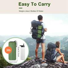 Our Full Size Double Inflatable Camping Mat Set Not Only Integrates A Pillow, But Also Weighs Only 2.9 Lbs! Folded Size Is Just 12.2x5 Inches! Saves Backpack Space And Weight, More Convenient To Carry! For Outdoor Use Like RV Camping, Hiking, Road Trips, Etc. This Self-Inflating Sleeping Pad Can Also Be Used As A Guest Bed. - Multicolor - View 6