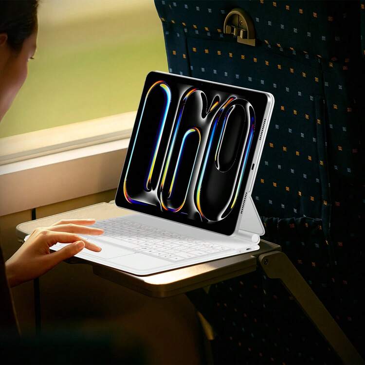 Keyboard Case For IPad Pro 13 Inch (M4) 2024 Backlight Magnetic Magic Keyboards Folio Cover With Multi-Touch Trackpad Wireless A2925 A2926 A3007 Pro13 Tablet - White - View 7