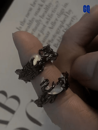 Adjustable Open Black & White Sun & Moon Ring, Copper Material, Suitable For Men & Couples, Daily, Party, Holiday, Travel, Anniversary, Holiday, Birthday Gift