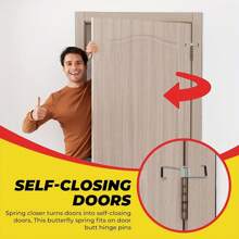 6 Bộ cửa lò xo bướm đa năng có chốt khóa bản lề cửa và đóng tự động - Bộ cửa đa năng có đệm cao su để đóng tự động - Bạc - Xem 2