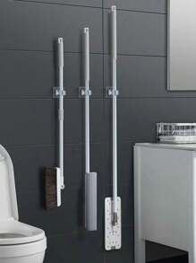 3 szt., uchwyt na mopy, bezśladowy klips do mopów, bezpłatny dziurkacz, uchwyt na miotłę, klips do mopów, łazienka, wieszak ścienny do łazienki