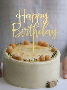 1/10 pièces Joyeux anniversaire Cake Topper en acrylique, décoration de gâteau d'anniversaire, fournitures de décoration de fête, décoration de gâteau avec lettrage moderne pour les idées de décoration de fête d'anniversaire, souvenir parfait pour votre famille et vos amis, Noël - Doré - Voir 3