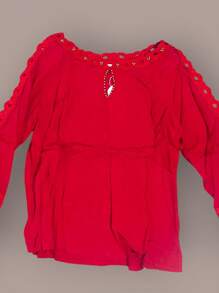 Imported Women's Tricoline Shirt Promotion - Red - View 2