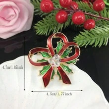 1 szt. Romantyczna, urocza, emaliowana różowa wstążka z kokardą i kryształkami, broszka na Boże Narodzenie i Walentynki, akcesoria i biżuteria dla kobiet - Motyl - Zobacz 6