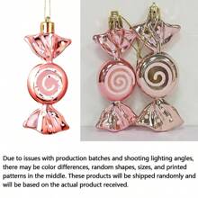 6 Pieces Christmas Candy Ornaments Hanging Glitter Candy Cane Ornaments Christmas Tree Candy Peppermint Ornaments With Golden Ropes For Xmas Party Home Decorations,Christmas
