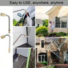 10 件套不锈钢高压清洗机延长杆套件，1/4 英寸快速接头，4000psi，6 个 30°、90° 喷嘴，1 个 120° 弯曲排水管清洁器