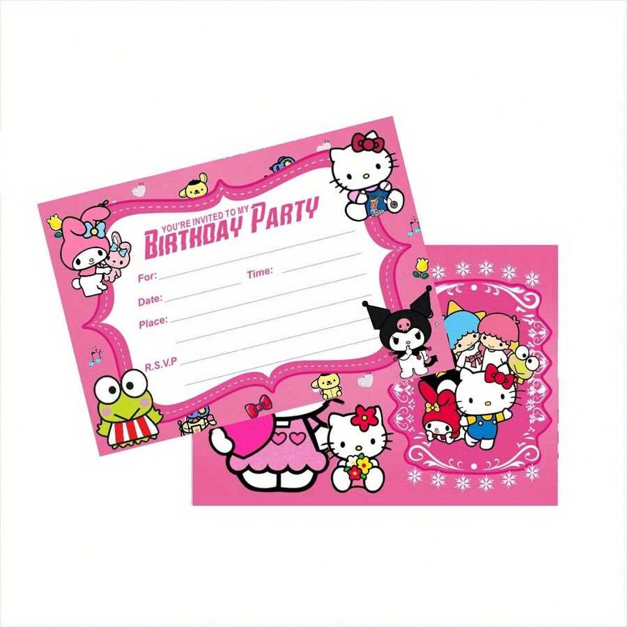 Sanrio Sanrio Birthday Party Invitations - Cartoon Themed Greeting ...