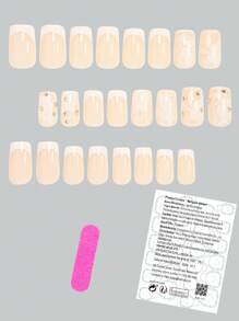 Actualiza tu look instantáneamente con el juego de 24 piezas de uñas postizas cuadradas medianas en un estilo francés blanco sencillo y elegante. Incluye pegatinas adhesivas y una lima mini. Envío aleatorio.