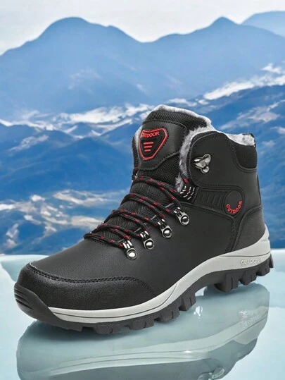冬季男士雪地靴，户外防水真皮运动鞋，超保暖男士户外防滑雪地徒步靴