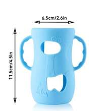 Uchwyt do butelki dla niemowląt z silikonu w kształcie uroczej kreskówki o pojemności 8 uncji – szeroki otwór, kompatybilny z elastycznym pokrowcem ochronnym, odpowiedni do butelki do karmienia, rozciągliwy, odporny na stłuczenie i