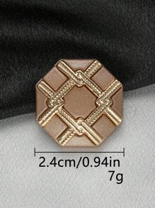 6 件/包复古几何网格金属纽扣，适用于女式衬衫、外套、男士休闲西装、毛衣、冬季夹克、DIY 缝纫、工艺品、配饰