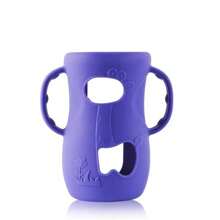 Uchwyt do butelki dla niemowląt z silikonu w kształcie uroczej kreskówki o pojemności 8 uncji – szeroki otwór, kompatybilny z elastycznym pokrowcem ochronnym, odpowiedni do butelki do karmienia, rozciągliwy, odporny na stłuczenie i