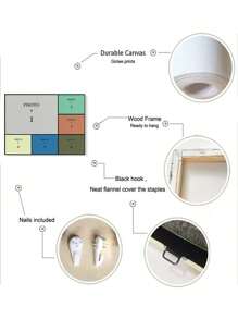 1pc 6 In 1 Framed Personalized Photo Collage Canvas, Family Photo Collage Print Gift For Couples, Wedding Pictures, Wall Decor Canvas, Photo Canvas Fall ,Ready To Hang Gifts Birthday Graduation,Graphic Print - Multicolor - View 6