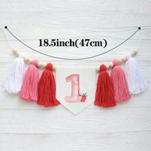 1 Peça Guirlanda de Parede Artesanal com Borla Floral de Morango, Adequada para Decoração de Festa de Aniversário, Decoração de Cadeira, Decoração de Parede