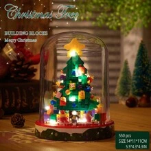 1pc Novo conjunto de presente de flores românticas - Conjunto de blocos de construção de capa de flor de hibisco champanhe, conjunto de decoração de quadro de mensagens de flores eternas românticas florescentes, capa de flor de animal, capa de flor de Natal, dia dos namorados, dia do professor, presente de aniversário