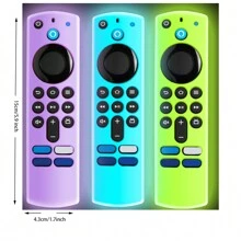 2 pièces Étui en silicone pour la télécommande Fire Stick, étui de protection pour la télécommande Alexa Fire TV Remote 4K de remplacement compatible avec l'étui de la télécommande Fire Stick, anti-dérapant, luminescent dans le noir