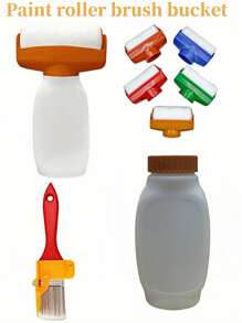 Reusable 4-Inch Paint Roller With 16.91 Oz Storage Space - Wall Repair Tool - Touch Up Tool - Paint Roller - Refillable Bottle Applicator For Graffiti, Art And Craft Painting Supplies - Minor Scratches On The Roller Head Will Not Affect The UsePaint Brush With Smelting Tools - Multicolor - View 3