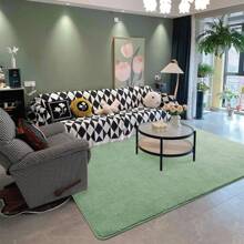 Large Area Rugs For Bedroom Living Room,  Solid Fluffy Super Soft Memory-Foam Furry Bedside Carpets, Modern Indoor Floor Rug Aesthetic Minimalist Rug For Kids Girls Boys Home Decor - Mustard Green - View 7