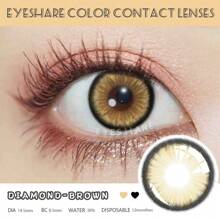 EYESHARE 1 副自然放大一次性彩色隐形眼镜，大直径，适合约会或日常生活万圣节服装角色扮演 - 棕色 - 查看 6