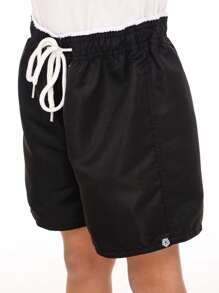 Bermuda Short Tactel Boy's Children's Youth Drawstring Fit 4 To 14 - 黑色 - 查看 8