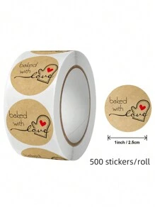500pcs/Roll Baking Cake Handmade Labels, Pastry Food Festival Decoration Stickers Labels,School Supplies,Back To School