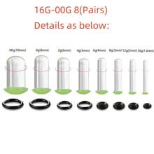10个/18个/套 黑色单喇叭玻璃耳塞扩耳器，短锥形耳廓扩张器，舒适耳廓扩张器带橡胶圈，疯狂圆顶人体穿刺饰品套装 - 玻璃套裝 - 查看 36