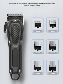 Tông đơ cắt tóc điện Kemei KM-1071 có thể sạc lại bằng USB, tông đơ cắt râu không dây, công cụ cắt tỉa mạnh mẽ, lưỡi cắt chính xác, tông đơ cắt tóc điện đa năng cho nam giới - màu đen - Xem 1