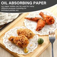 100 Pcs Round White Paper Doilies, Lace Paper Placemat, Doily Disposable Paper Table Mat, Suitable For Food, Cake, Crafts, Parties, Weddings, Tableware Decoration,Round Paper Doilies Disposable Decoration For Table Decoration, Banquets, Birthdays, Holidays, Parties - White - View 5