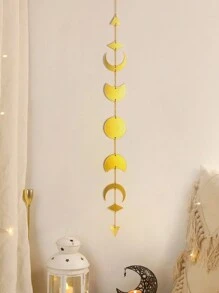 1pc Acrylic Starry Sky Wall Decor, Gold Moon Phase Hanging Ornament, Modern Astrology Home Art, Boho Style Living Room/Bedroom Wall Decoration - Gold - View 7