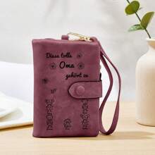 1PCCustom New Fashion Women's Wallet, Personalized Leather Women's Wallet, Customizable Name, Doll Pattern, Mother's Day Gift, Gift For Her And Mom, Card Slot Wallet, Large Capacity Valentines, Purses And Bags Women - Multicolor - View 5