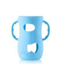 Uchwyt do butelki dla niemowląt z silikonu w kształcie uroczej kreskówki o pojemności 8 uncji – szeroki otwór, kompatybilny z elastycznym pokrowcem ochronnym, odpowiedni do butelki do karmienia, rozciągliwy, odporny na stłuczenie i