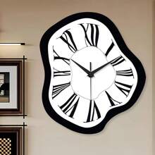 1 pieza Reloj de pared moderno y artístico de 12-16 pulgadas con diseño asimétrico retorcido de madera - Funciona con batería, silencioso y adecuado para sala de estar, dormitorio, habitación estética, cocina, comedor, oficina, decoración de pared del hogar, decoración de pared de galería de arte, regalo para amigos (Batería no incluida)
