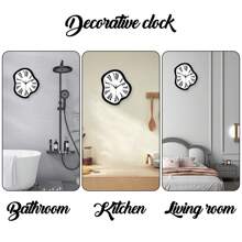 1 pieza Reloj de pared moderno y artístico de 12-16 pulgadas con diseño asimétrico retorcido de madera - Funciona con batería, silencioso y adecuado para sala de estar, dormitorio, habitación estética, cocina, comedor, oficina, decoración de pared del hogar, decoración de pared de galería de arte, regalo para amigos (Batería no incluida)