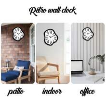 1 pieza Reloj de pared moderno y artístico de 12-16 pulgadas con diseño asimétrico retorcido de madera - Funciona con batería, silencioso y adecuado para sala de estar, dormitorio, habitación estética, cocina, comedor, oficina, decoración de pared del hogar, decoración de pared de galería de arte, regalo para amigos (Batería no incluida)