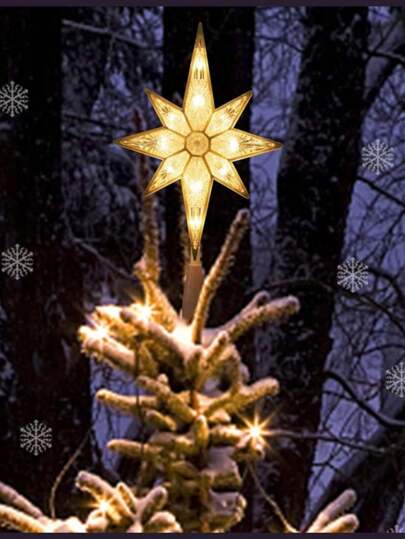 Estrella de 8 Picos con luz LED para Árbol Navideño Hermosa Decoracion
