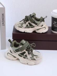 New Kids Breathable Mesh Sports Shoes, Classic Retro Chunky Sneakers For All Seasons, Fashionable Cute Soft Non-Slip EVA Sole Casual Shoes, With High-End Moulded Upper Design For Foot Stability, Suitable For School, Daily Wear, Running