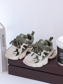 New Kids Breathable Mesh Sports Shoes, Classic Retro Chunky Sneakers For All Seasons, Fashionable Cute Soft Non-Slip EVA Sole Casual Shoes, With High-End Moulded Upper Design For Foot Stability, Suitable For School, Daily Wear, Running