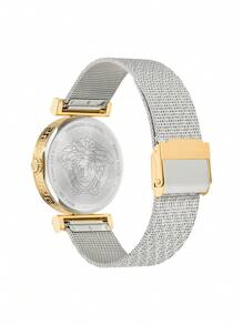 Versace Iconic Regalia 女士手表绿色表盘女士手链手表模拟手表不锈钢网状表带手表，VE6J00623 - 銀色 - 查看 3