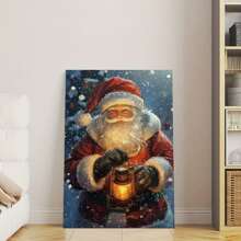 Christmas Poster Santa Claus Wall Art Decoration, Canvas Printing Vintage Poster, Suitable For Room Aesthetics, Bedroom, Bathroom, Living Room, Bar, Office, Dormitory Decoration, IDEAL GIFT-1 Pc Wooden Framed Canvas Painting Thickness Cm/0.9inch High Quality Wall Art Prints Poster Direct Hanging Wall Picture Decor For Home Gifts, Christmas Gift, Living Room, Bath Room, Bedroom, Kitchen