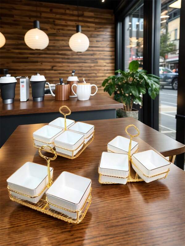 1 zestaw Vintage wysokiej jakości złotej ramki z czystym białym naczyniem