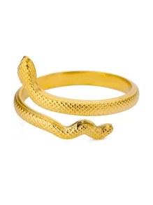 1 st. Gouden Kleur Roestvrijstalen Slangenringen Voor Vrouwen Mannen Open Verstelbare Ring Vintage Gotische Punk Feest Esthetische Sieraden