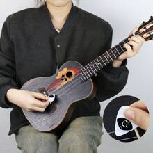 1 Stück tragbare 2-in-1 Gitarren Plektrum & Stimmgerät Kombo, Gitarren Plektrum und Stimmer für Akustikgitarre & Ukulele, 12-Ton Equalizer, vielseitiger Stimmgerät - Verschiedenfarbig - Übersicht 4