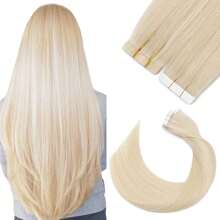 Tape In Hair Extensions Human Hair 100% Remy Human Straight Seamless Skin Weft Hair Invisible Straight Tape In Hair 20pcs 40/50g/Pack - 60# - View 2