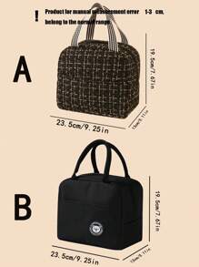 1pc Large Capacity Lunch Bag, Thermal Insulated Lunch Tote Bag For Boys & Girls School, Picnic, Lunch Box Cooler Bag, Portable Canvas Lunch Bag Carry Bag For Work, School, Outdoor, Gift For Children, Birthday, Christmas, Valentine's Day, Teacher's Day