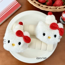 Sanrio مجموعة من 2 قطعة غطاء واقي لمقبض الباب بتصميم ميميلودي، ديكور كرتوني كاواييي لحماية الباب من الاصطدام، ديكور منزلي مضاد للكهرباء الساكنة لحماية الجدران في غرفة النوم وغرفة المعيشة
