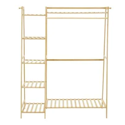 Living And Home Bamboo Bedroom Garment Clothes Rack Natural 130cm\110cm